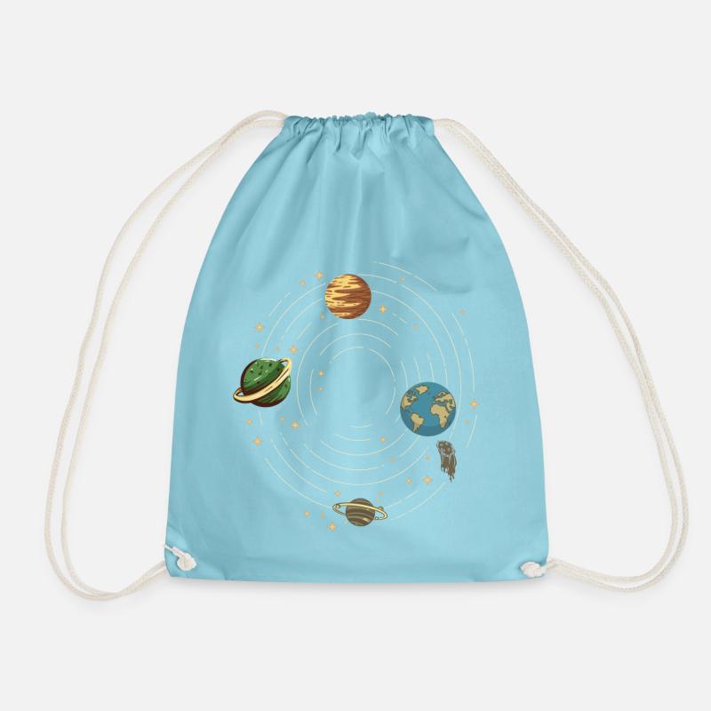 Planet - Drawstring Bag - aqua