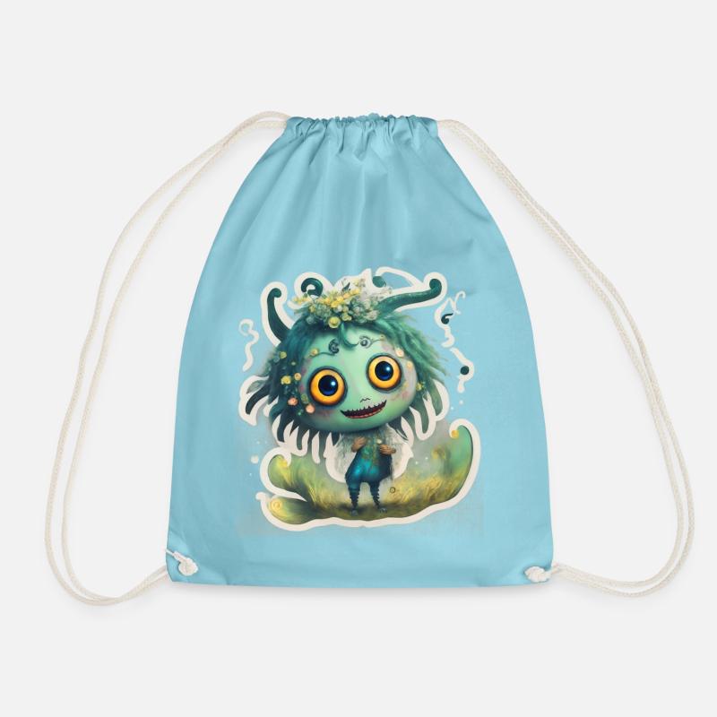 Monsters - Drawstring Bag - aqua