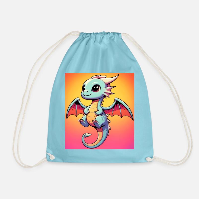 dragon - Drawstring Bag - aqua