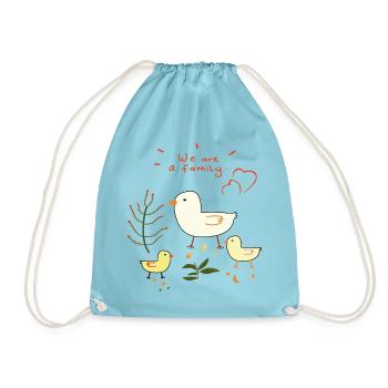 Familie - Turnbeutel - Aqua - Vorne