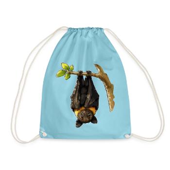 Nachtfledermaus am Ast - Turnbeutel - Aqua - Vorne