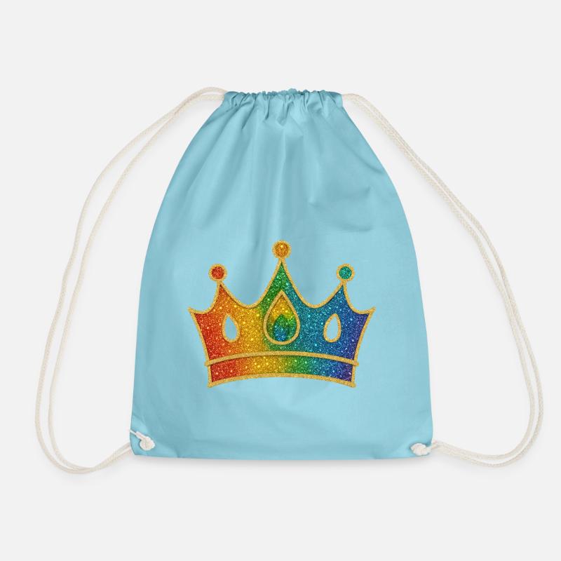 Glamouröse Regenbogen-Krone mit Glittereffekt - Turnbeutel - Aqua