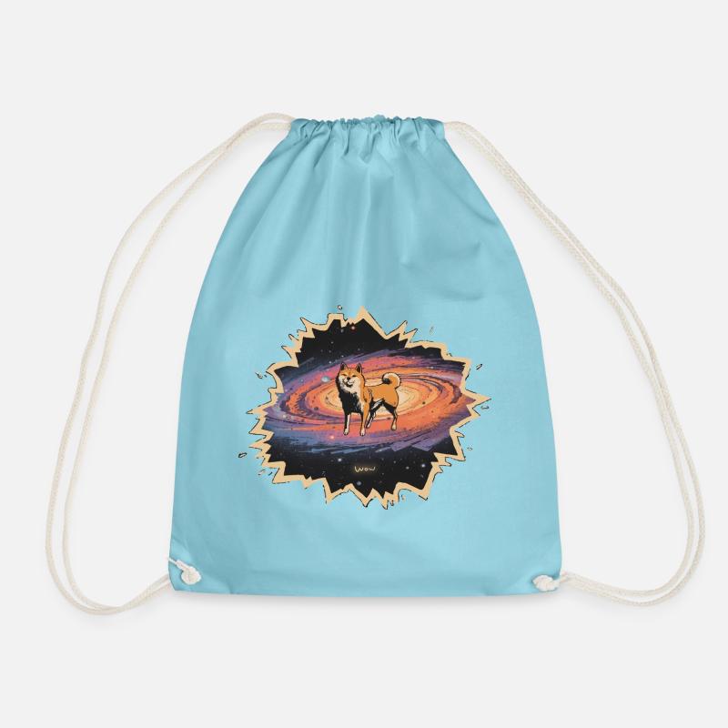 Shiba Kosmos Wow - Drawstring Bag - aqua
