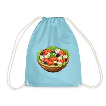 Frischer Tomaten Salat Cartoon - Turnbeutel - Aqua - Vorne