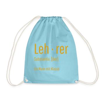 Lehrer Substantiv Definition Schule Geschenk - Turnbeutel - Aqua - Vorne