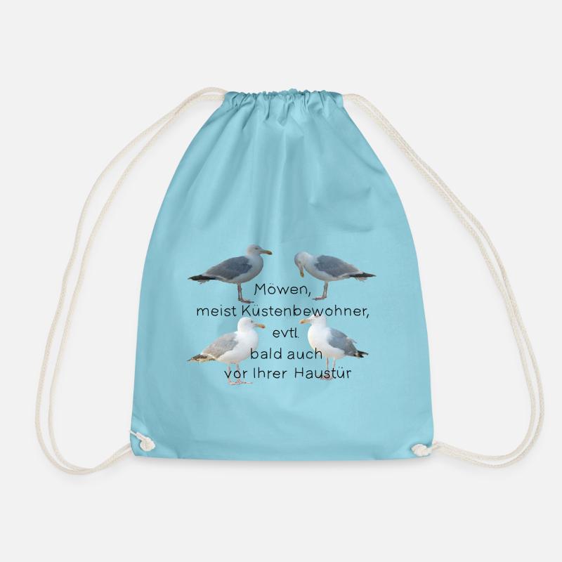 Möwen mit Spruch - Turnbeutel - Aqua