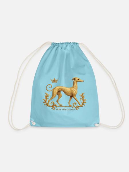 Free the Galgo - Embroidery Nr01 - Turnbeutel - Aqua