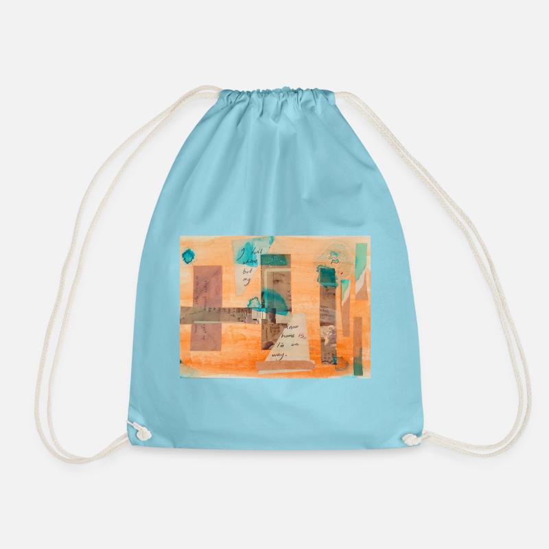 collage - Drawstring Bag - aqua