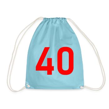 40. 40 ANS. 40e ANNIVERSAIRE. ANNIVERSAIRE 40 ANS. - Sac de sport léger - aqua - Devant