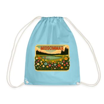 Midsommar Schweden - Turnbeutel - Aqua - Vorne