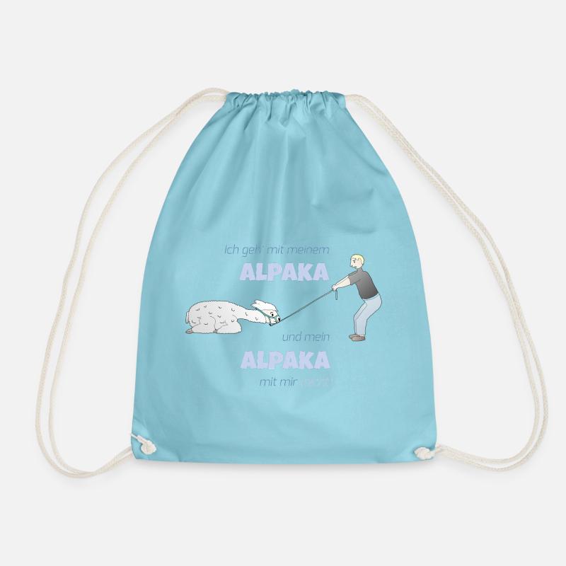 Alpakawanderung - Turnbeutel - Aqua