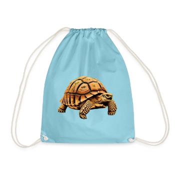 Majestätische Landschildkröte Digital Art - Turnbeutel - Aqua - Vorne