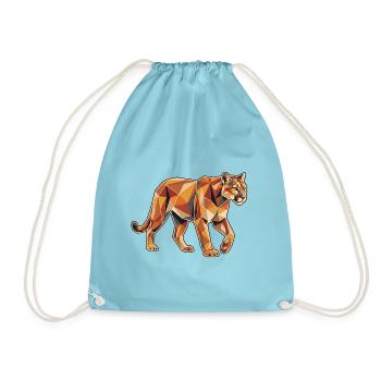 Poly Stil Löwin - Turnbeutel - Aqua - Vorne