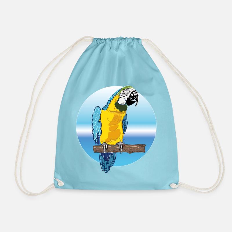 parrot - Drawstring Bag - aqua