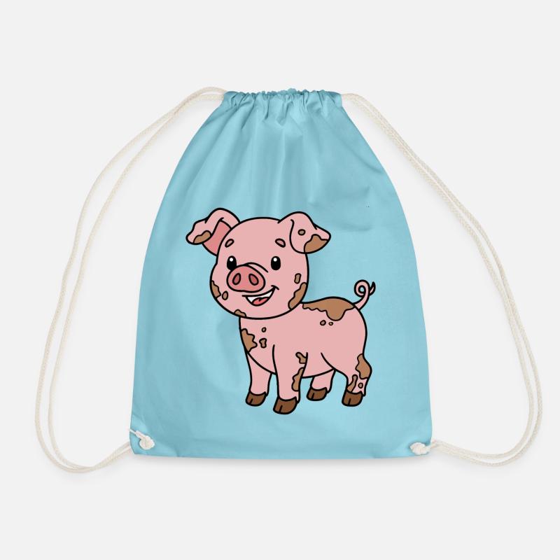 Schwein - Turnbeutel - Aqua