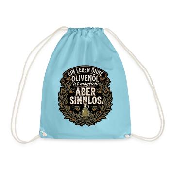 Olivenöl Liebhaber - Turnbeutel - Aqua - Vorne