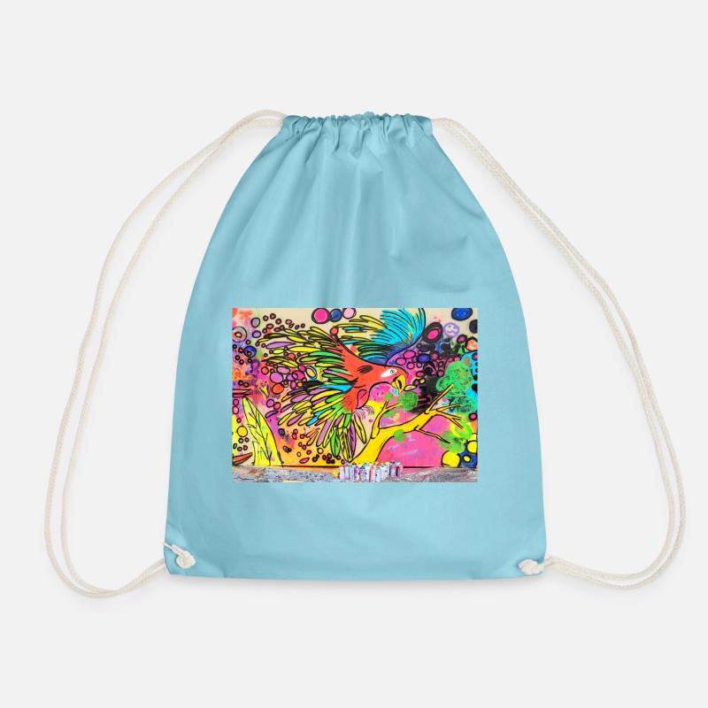 Bunter Papagei - Turnbeutel - Aqua