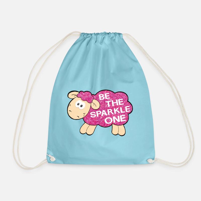 Be the Sparkle One – Glitzerndes Schaf Spruch - Turnbeutel - Aqua