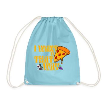 I Want It That Way Pizza Wein - Turnbeutel - Aqua - Vorne