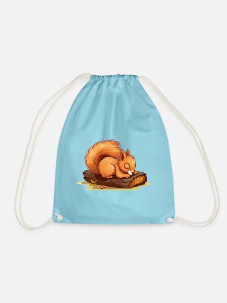 Eichhörnchen Süß Niedlich Baby Kinder Tier Cartoon - Turnbeutel - Aqua