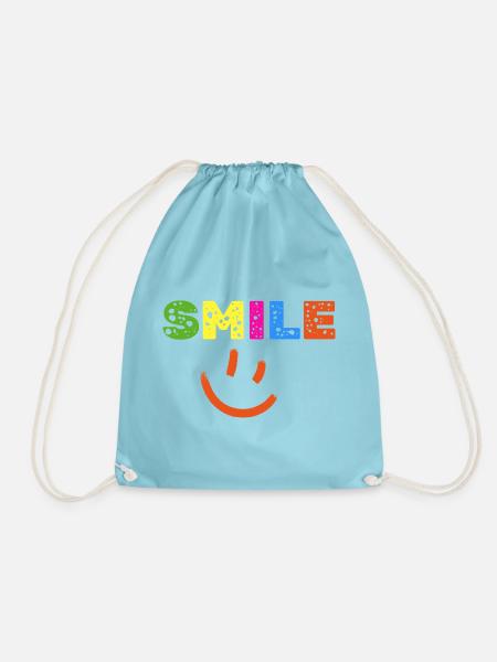 Smile Farbexplosion, Gute Laune Shirt, Statement - Turnbeutel - Aqua