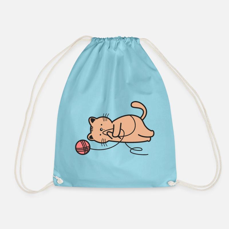 Cat Cats - Drawstring Bag - aqua