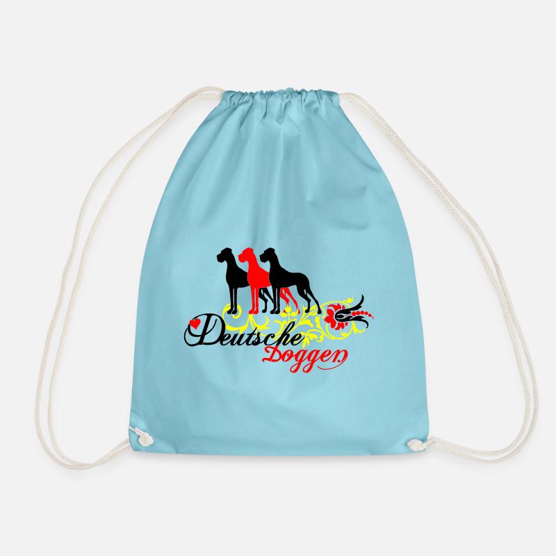 German mastiffs - Drawstring Bag - aqua