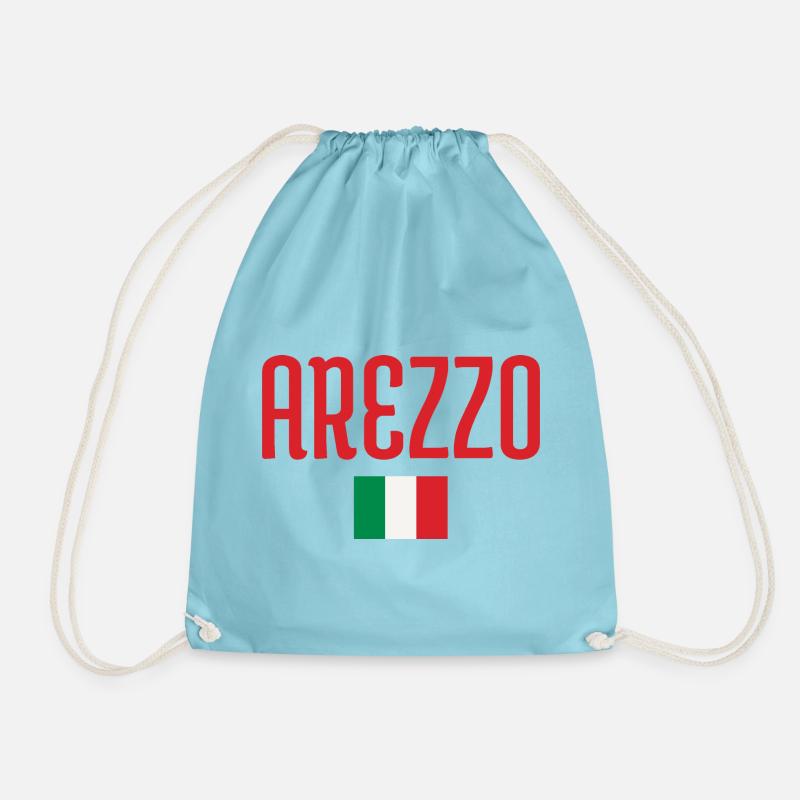 Arezzo Italy Flag Design - Drawstring Bag - aqua