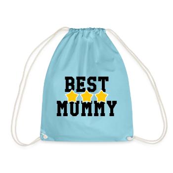 Best Mom - Mother's Day - Drawstring Bag - aqua - Front