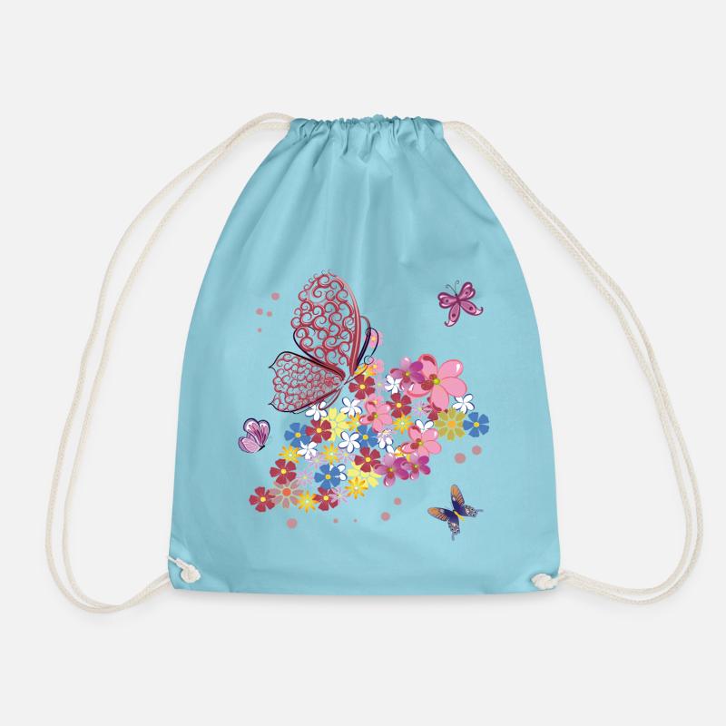 Schmetterlinge - Turnbeutel - Aqua