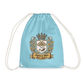 Biergarten Wappen Bierzelt - Turnbeutel - Aqua - Vorne