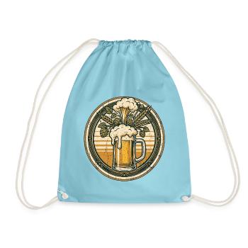 Wiesen Biergarten Bier - Turnbeutel - Aqua - Vorne