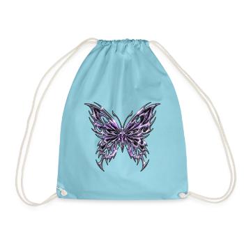 Chrom Schmetterling - Turnbeutel - Aqua - Vorne