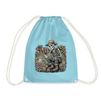 Garten Skelett - Turnbeutel - Aqua - Vorne