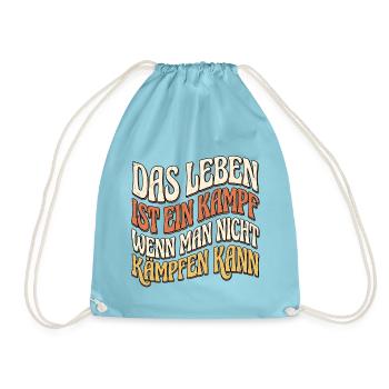 Lebensweisheit Kampfkunst Spruch - Turnbeutel - Aqua - Vorne