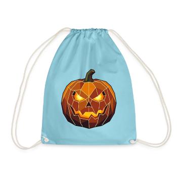Halloween Poly Kürbis - Turnbeutel - Aqua - Vorne