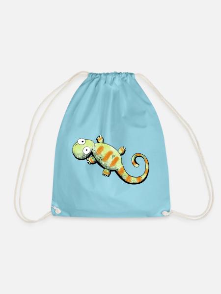 Happy Gecko I Echse - Turnbeutel - Aqua