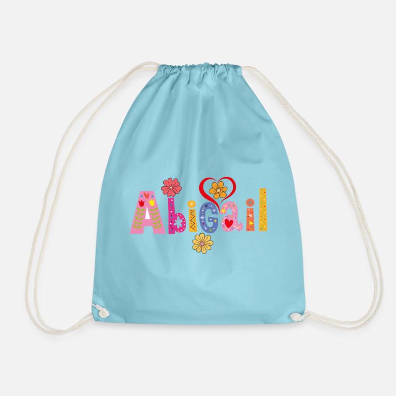 Personalized Abigail Name - Drawstring Bag - aqua
