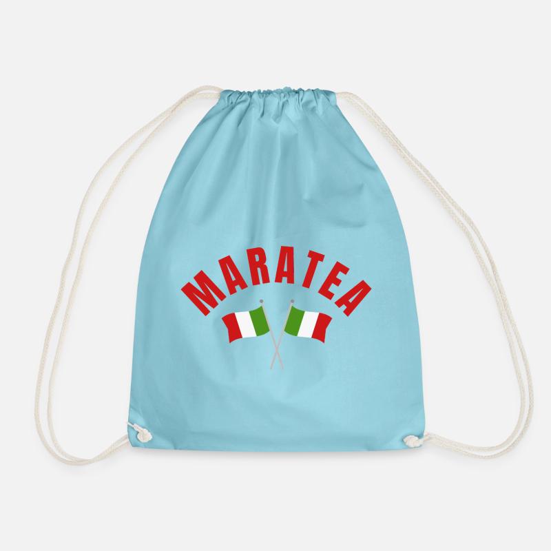 Maratea: Crossed Italian Flags - Drawstring Bag - aqua