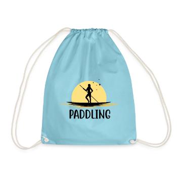 kajak paddeln paddling kanu paddel boot - Turnbeutel - Aqua - Vorne