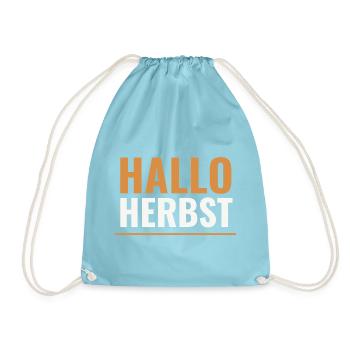 Herbst Hallo Herbst. - Turnbeutel - Aqua - Vorne
