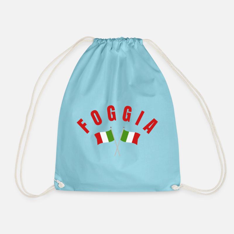 Foggia Crossed Flags Emblem - Drawstring Bag - aqua