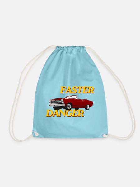Faster Danger – Retro Muscle Car Vintage Cabrio. - Turnbeutel - Aqua