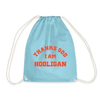 Gott sei Dank bin ich Hooligan - Turnbeutel - Aqua - Vorne