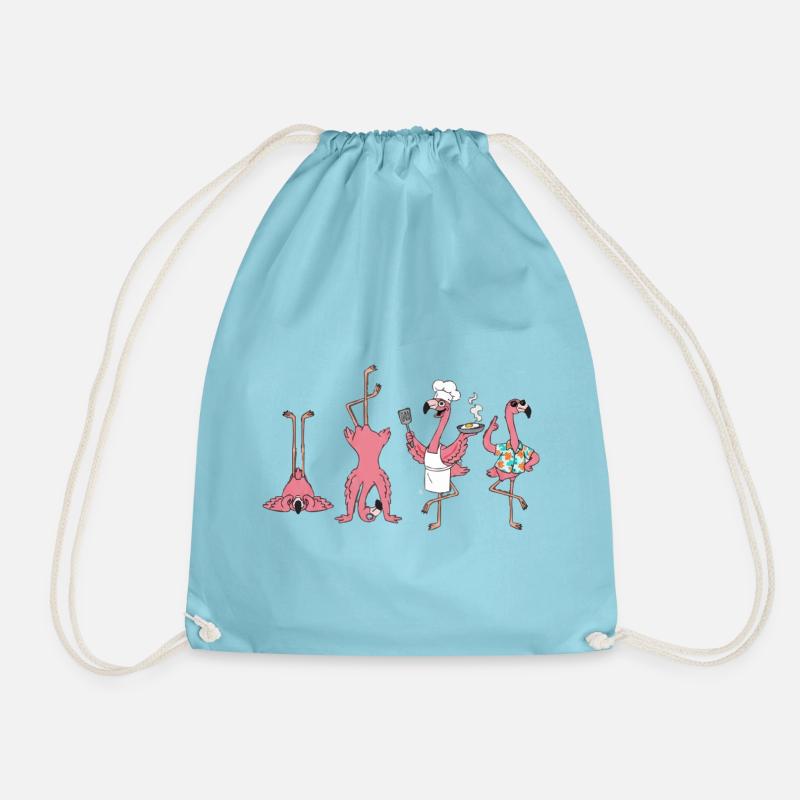 Flamingos: chef and kitchen coach - Drawstring Bag - aqua