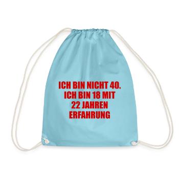 Jung mit Erfahrung - Turnbeutel - Aqua - Vorne