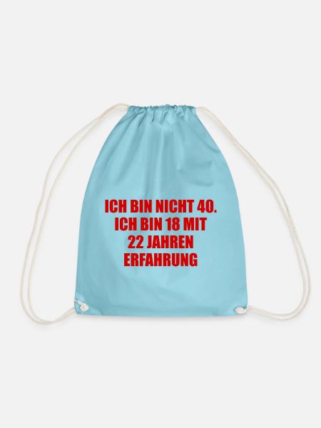 Jung mit Erfahrung - Turnbeutel - Aqua