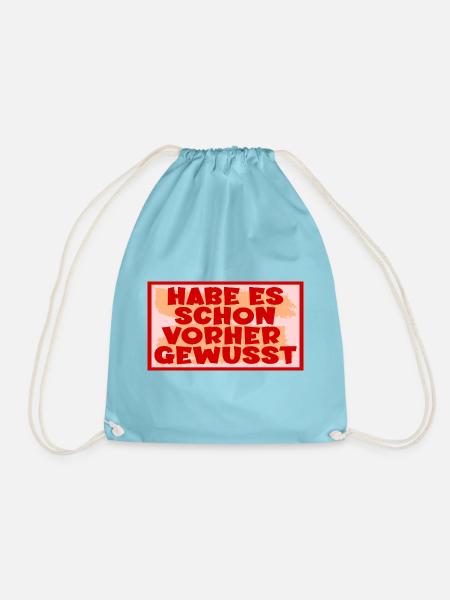 Bauchgefühl Wissen Sprüche - Turnbeutel - Aqua