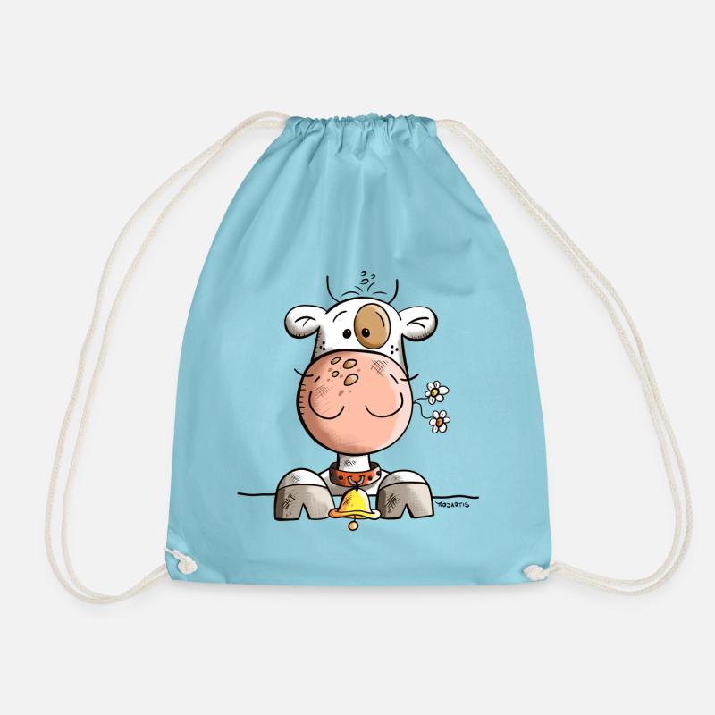 Happy Cow - Drawstring Bag - aqua