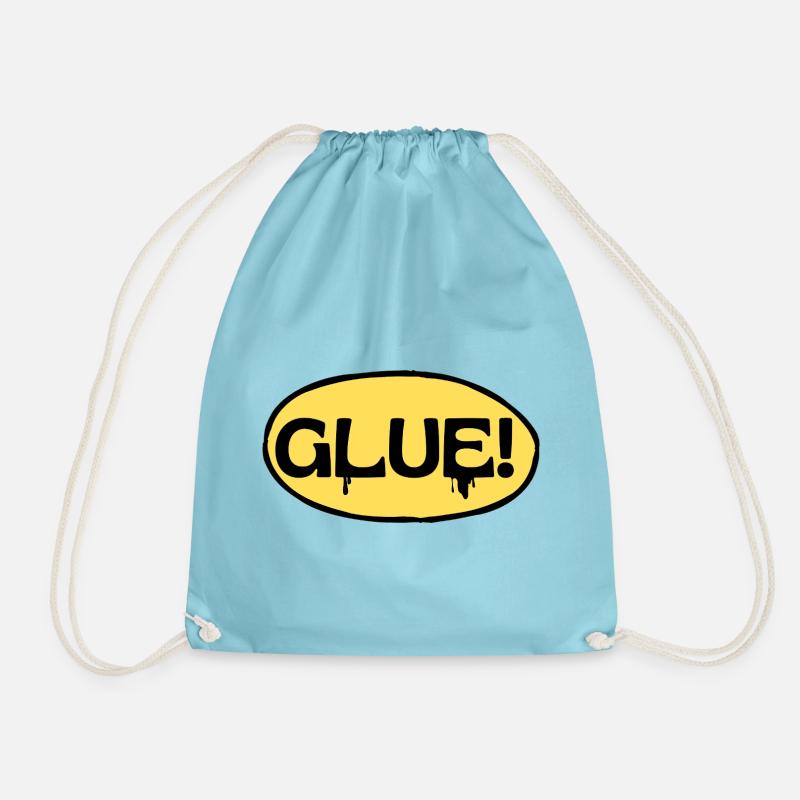 Glue! Yellow adhesive logo - Drawstring Bag - aqua